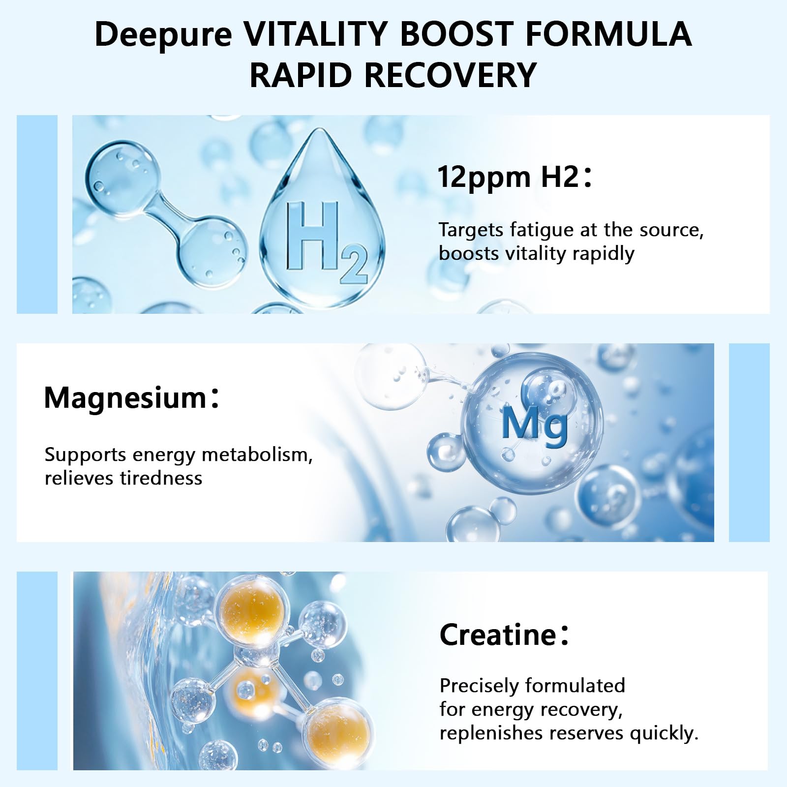 Deepure packaging and compact bottle designed for travel and workouts.