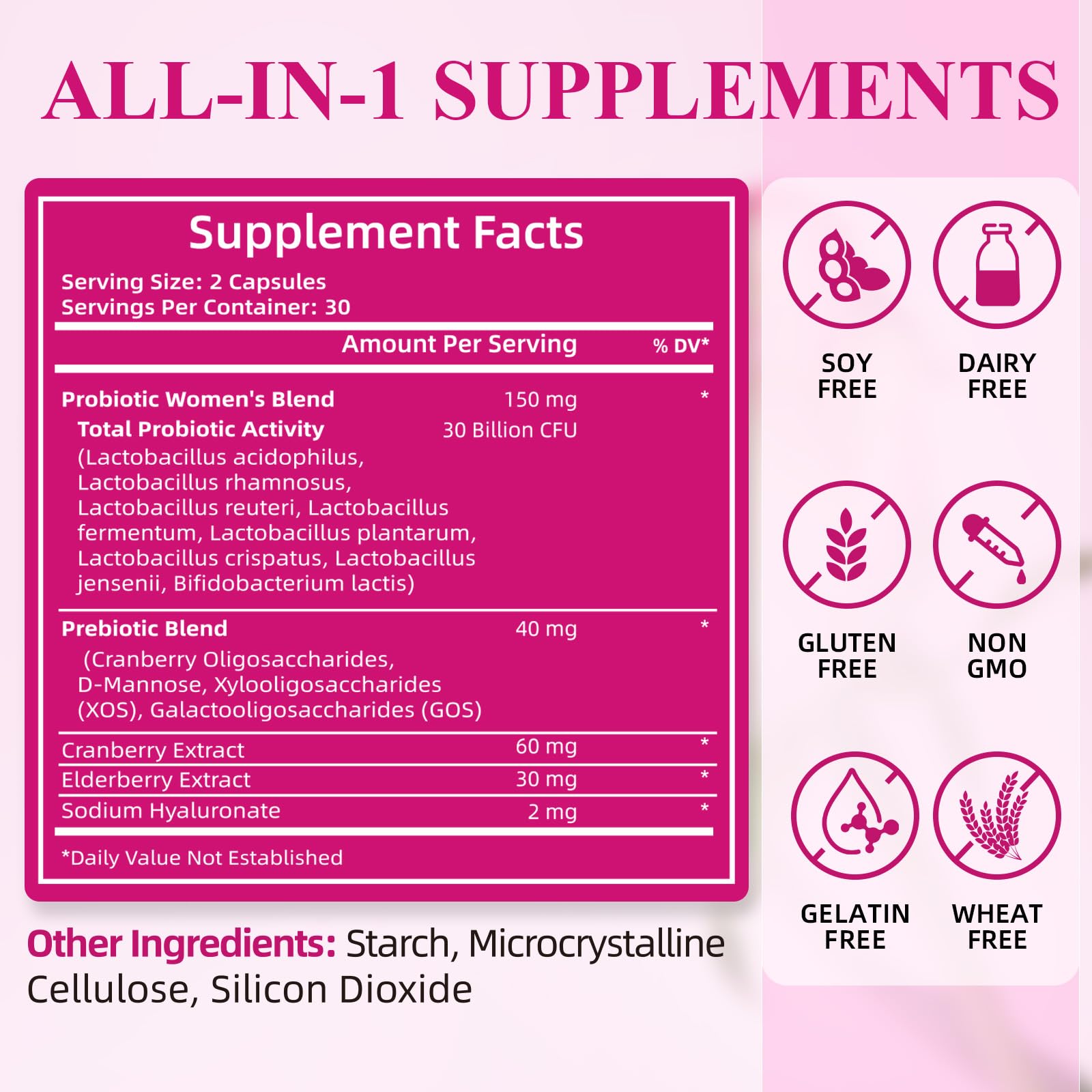 Deepure Probiotics for Women capsules close-up shows easy-to-swallow delayed-release capsules.