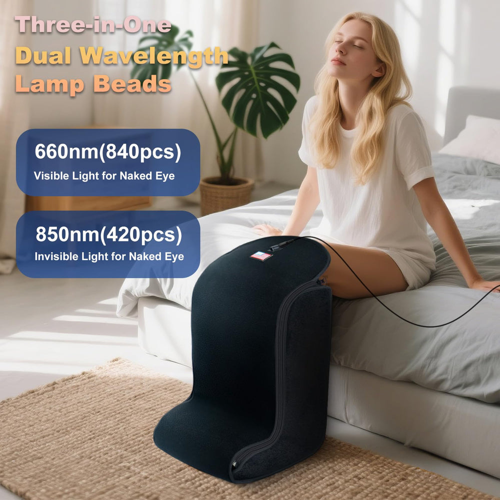 Deerbaba 420-led dual-wavelength array for deep penetration and warmth.