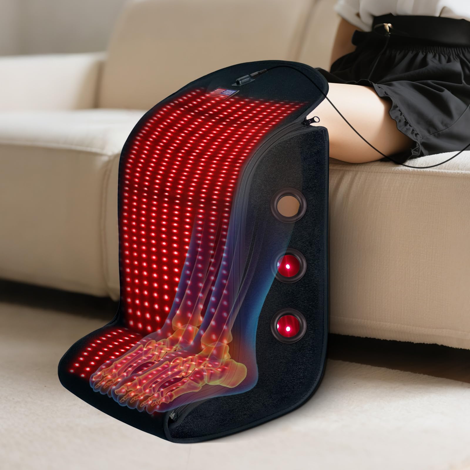 Deerbaba 420 LEDs deliver broad coverage for whole-leg comfort.
