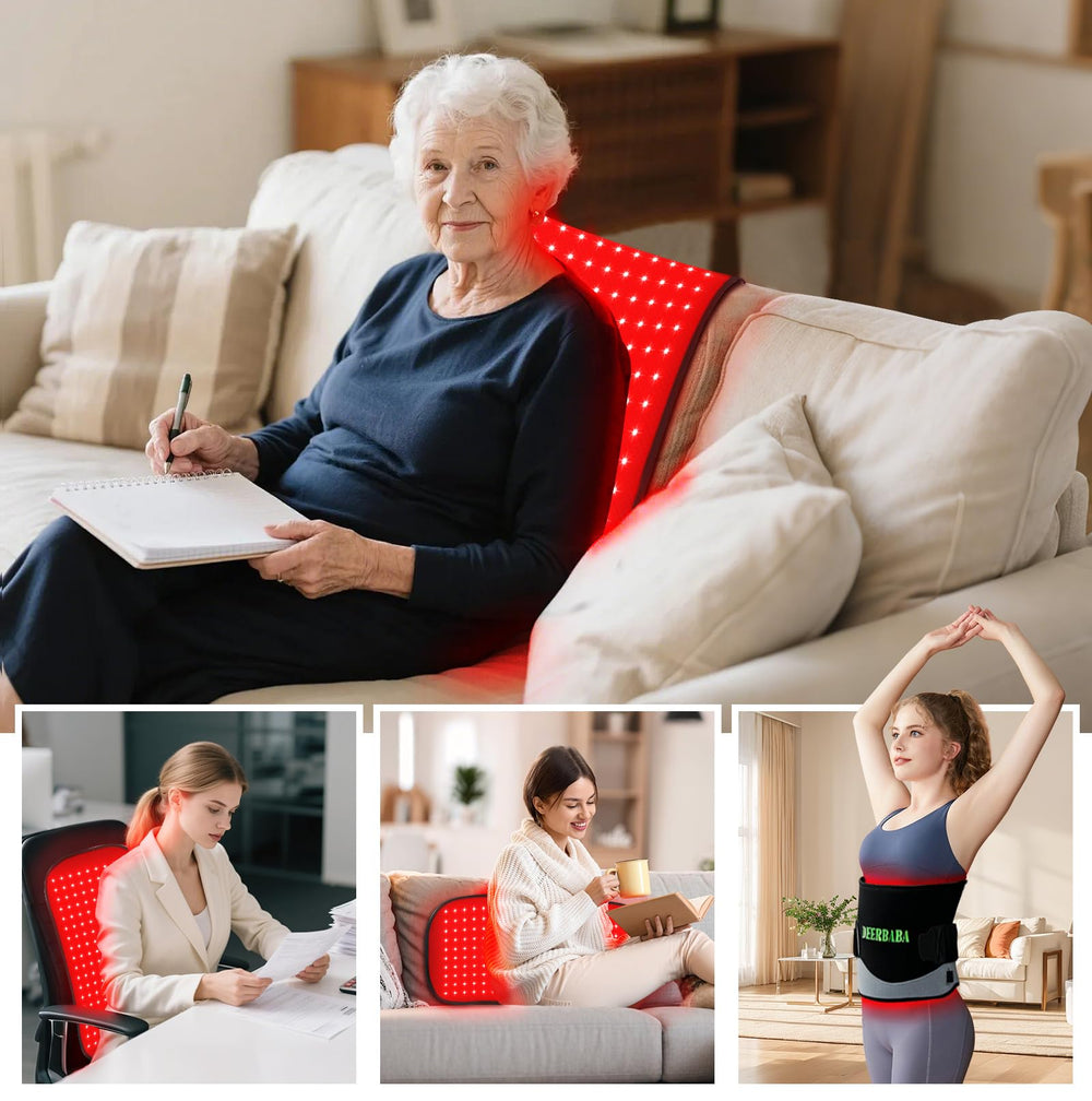 Deerbaba red light therapy pad with remote control for easy mode adjustments.