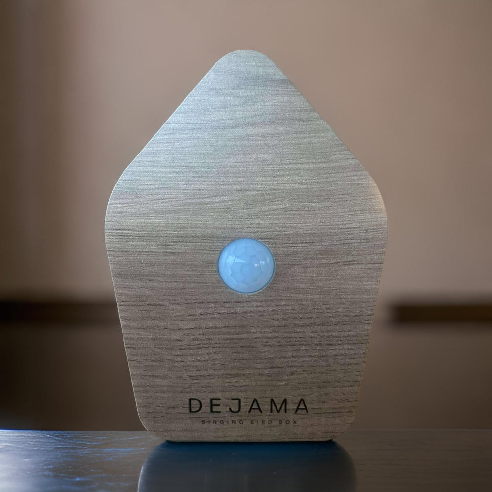 Dejama Singing Bird Box with motion sensor delivers calming birdsong on approach for instant nature ambience.