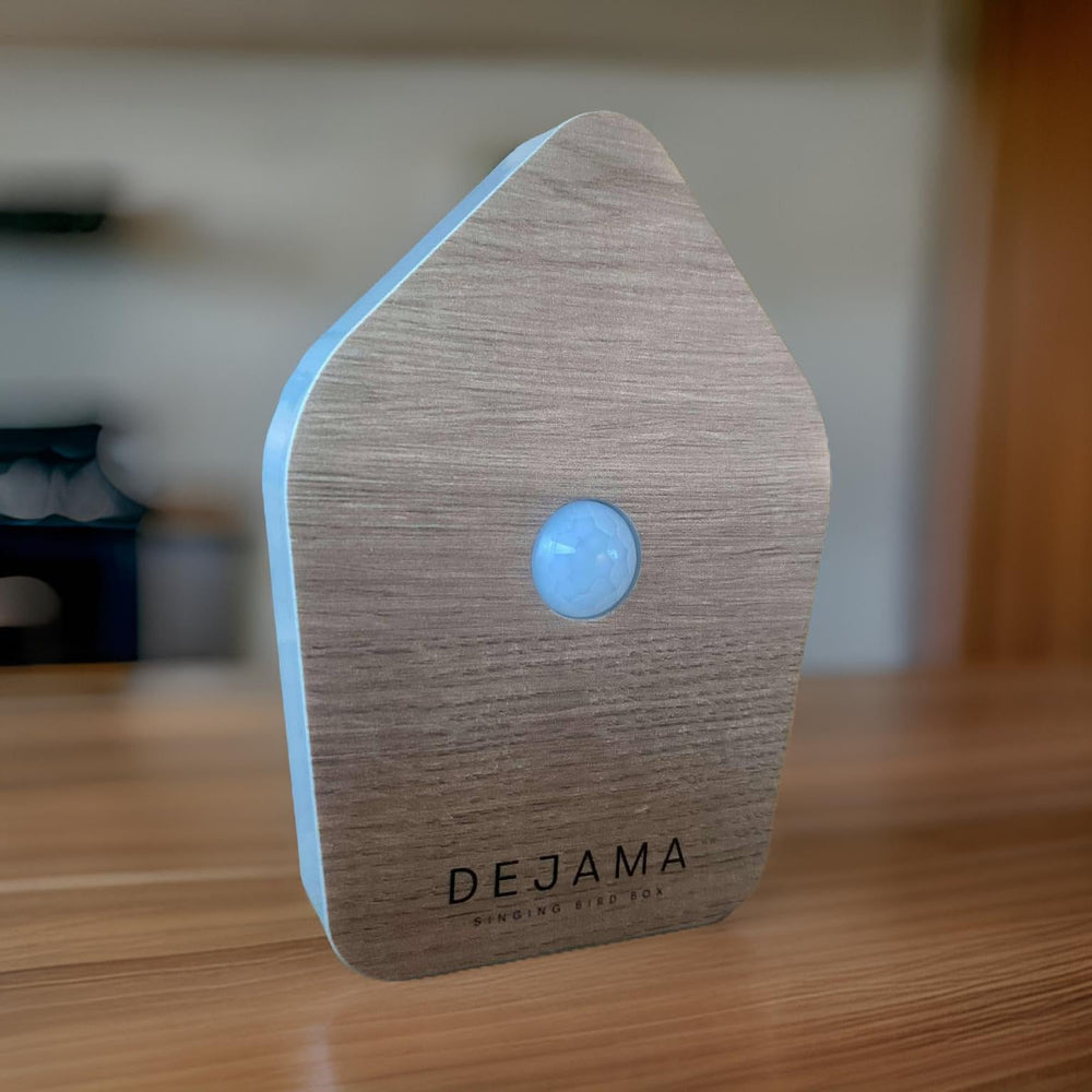 Dejama Singing Bird Box in nursery or bathroom creates peaceful ambience without intrusion.