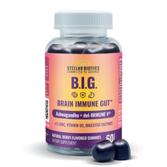 Del-Immune V Ashwagandha gummy packaging with brain focus for potential clarity support.