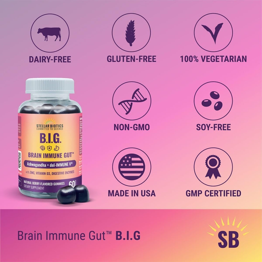 Del-Immune V Ashwagandha gummy packaging highlighting immune support potential.