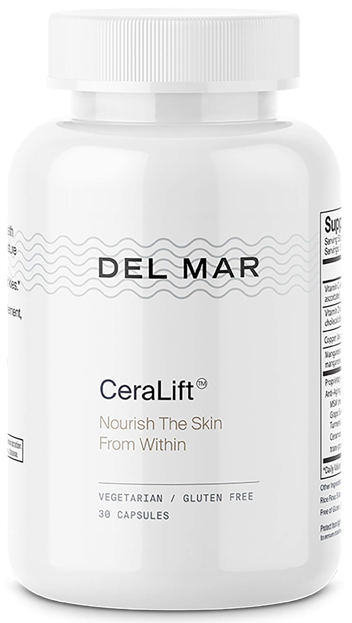 Del Mar Laboratories CeraLift bottle and capsules for daily skin support