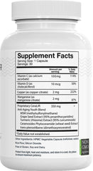 Close-up of Del Mar Laboratories CeraLift capsules highlighting vegetarian formula