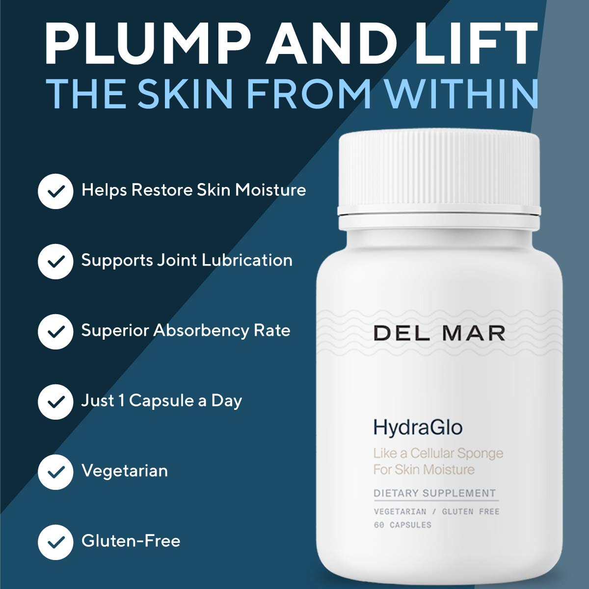 Del Mar Laboratories CeraLift capsules shown as part of a daily routine