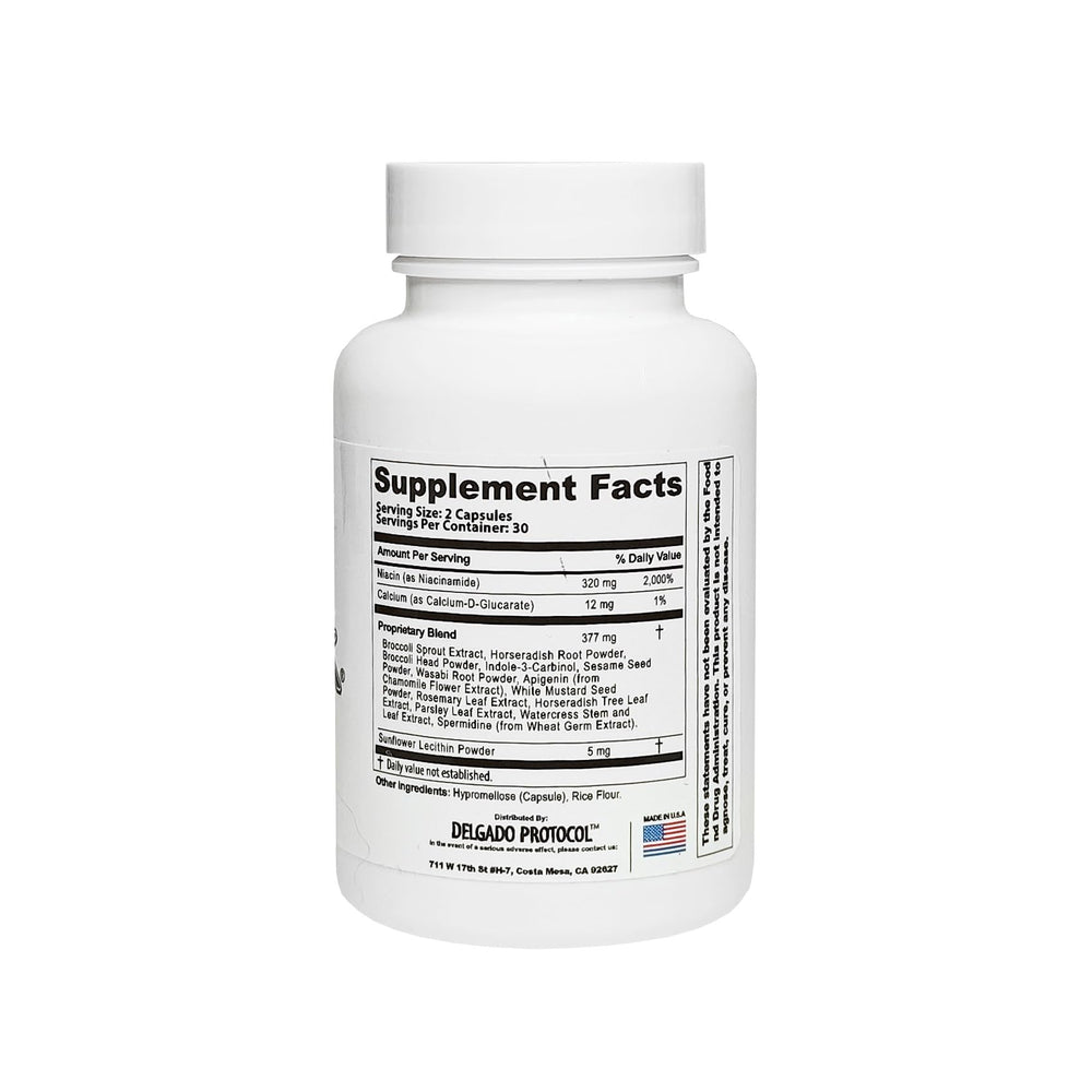 EstroBlock Vitality capsules show vegan, allergen-free formula.