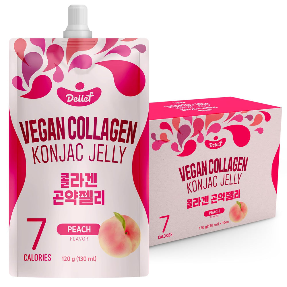 DELIEF peach-flavor konjac jelly pack-shot for easy on-the-go snacking.
