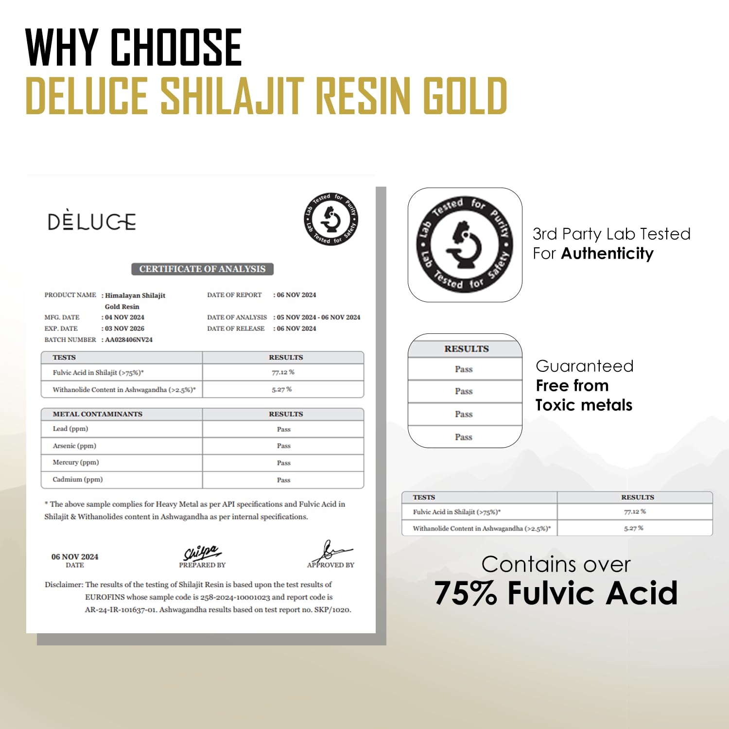 Deluce serving idea shows easy daily ritual with resin in warm beverage.