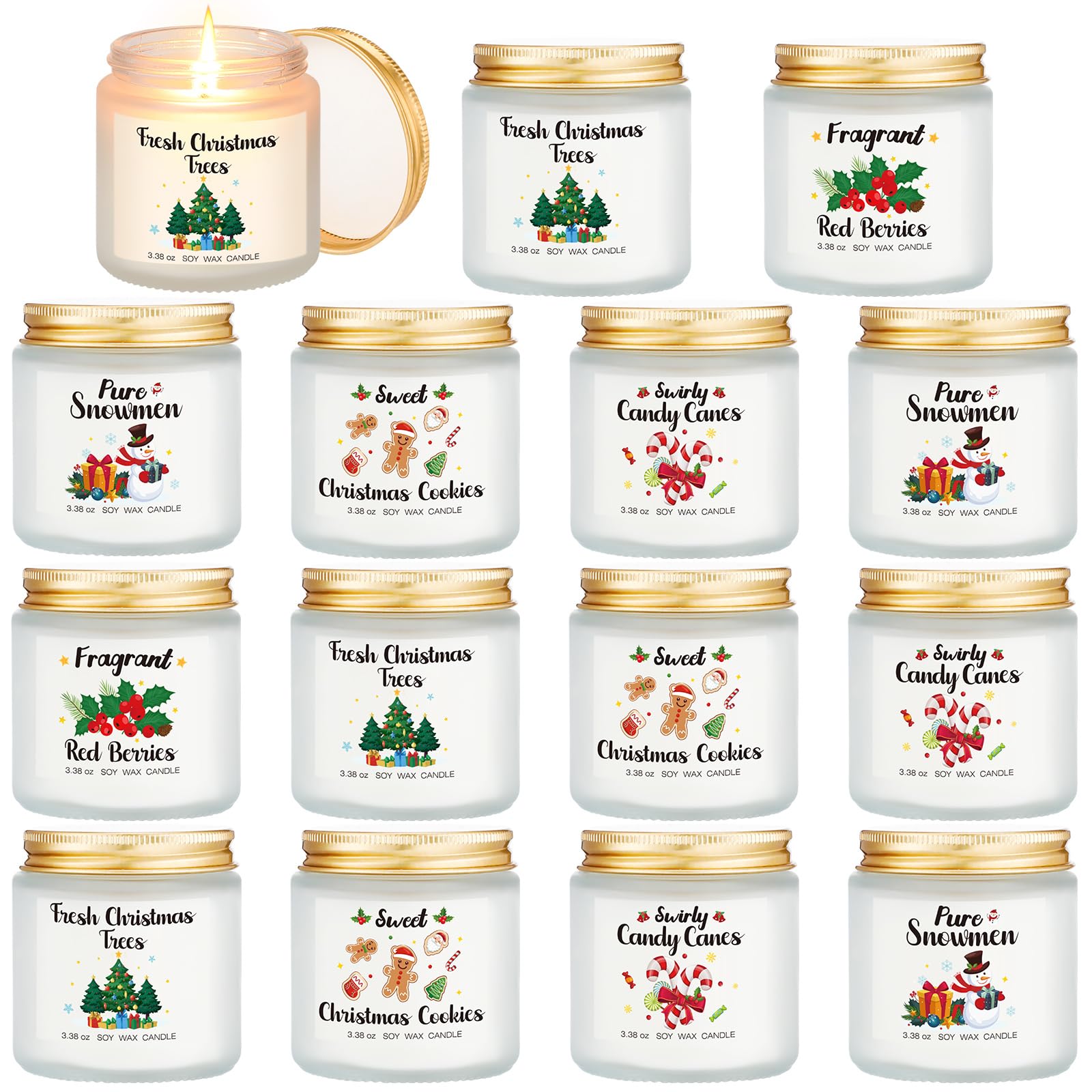 Demissle Christmas candles set collection for festive ambiance with varied scents.