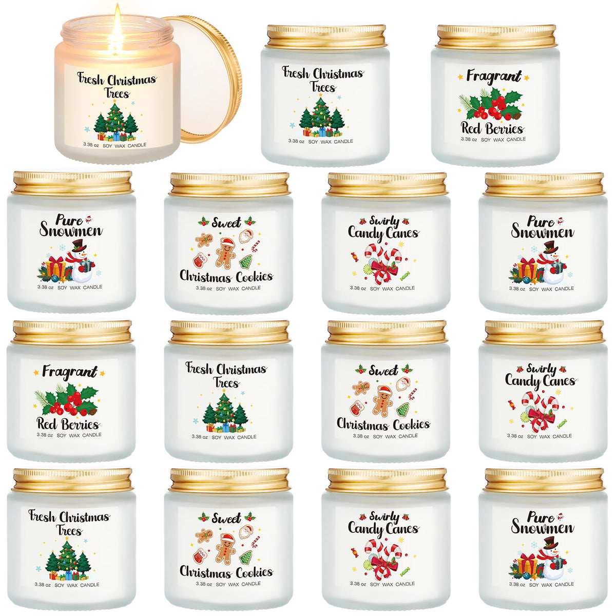 Demissle Christmas candles set collection for festive ambiance with varied scents.