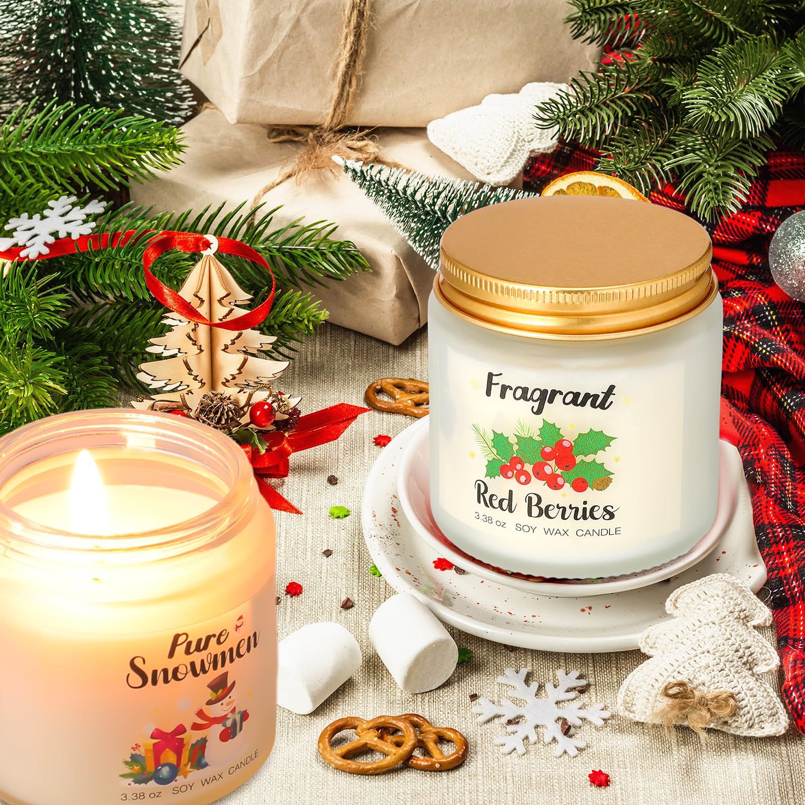 Demissle table decor and room scent elevates holiday atmosphere.