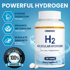 Denivus magnesium-enhanced tablets with glass of water promoting metabolism.