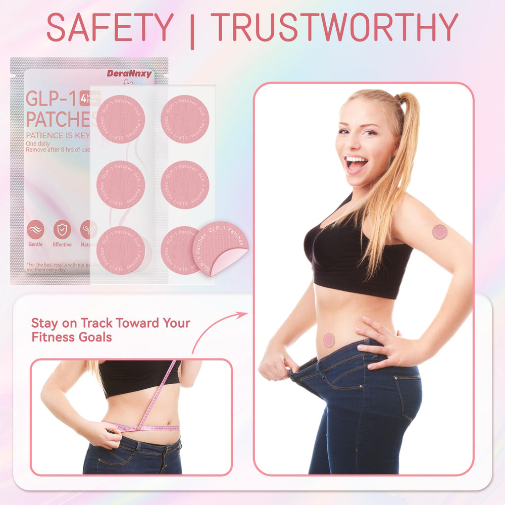 Deranxy GLP-1 patches closeup shows a gentle, non-irritating formula.