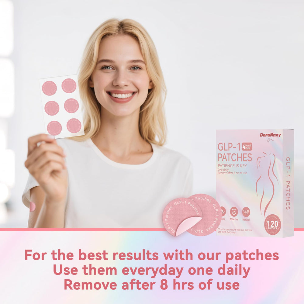 Deranxy GLP-1 patches night-use context suggests a soothing bedtime routine.