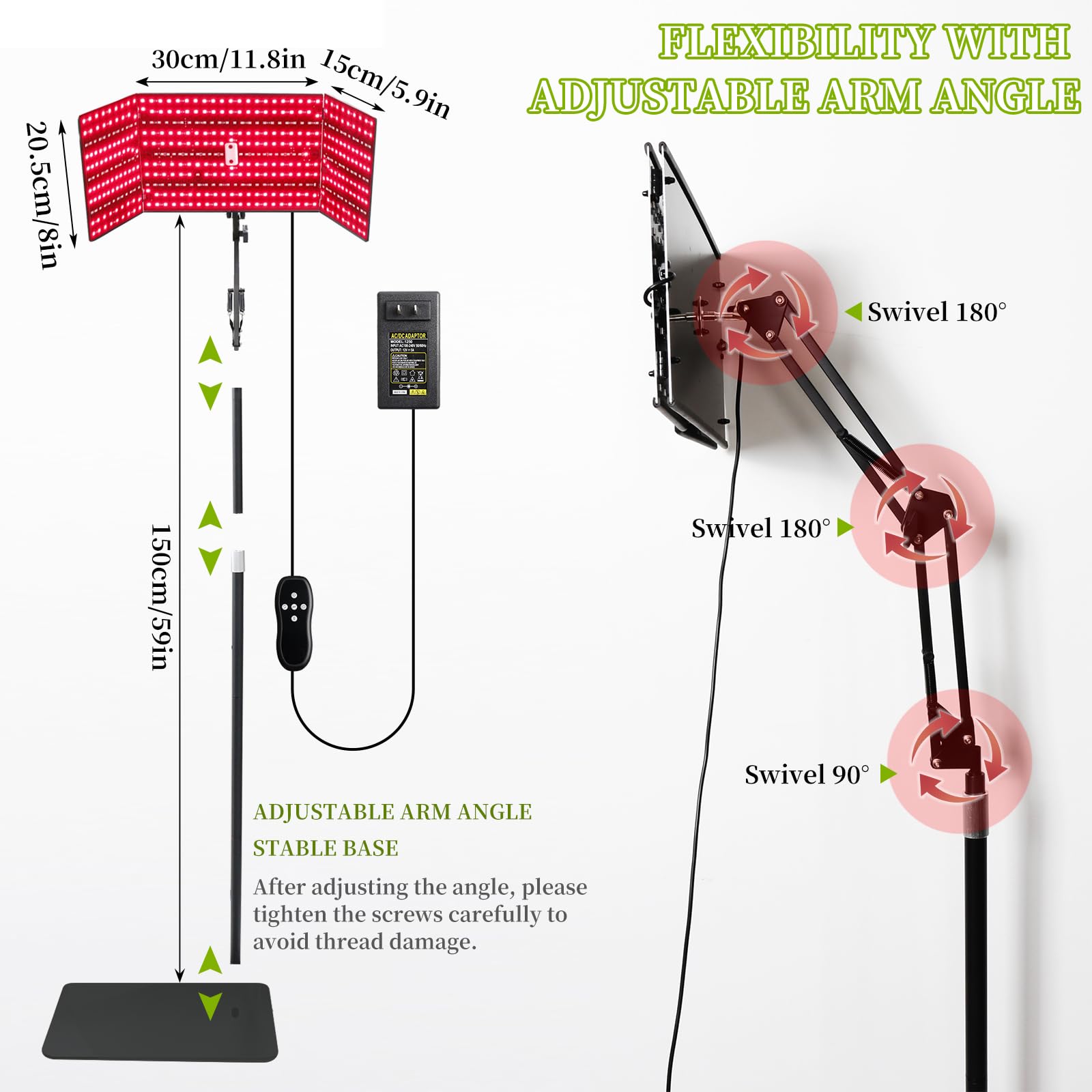 Derlights adjustable-height stand ready for different room layouts