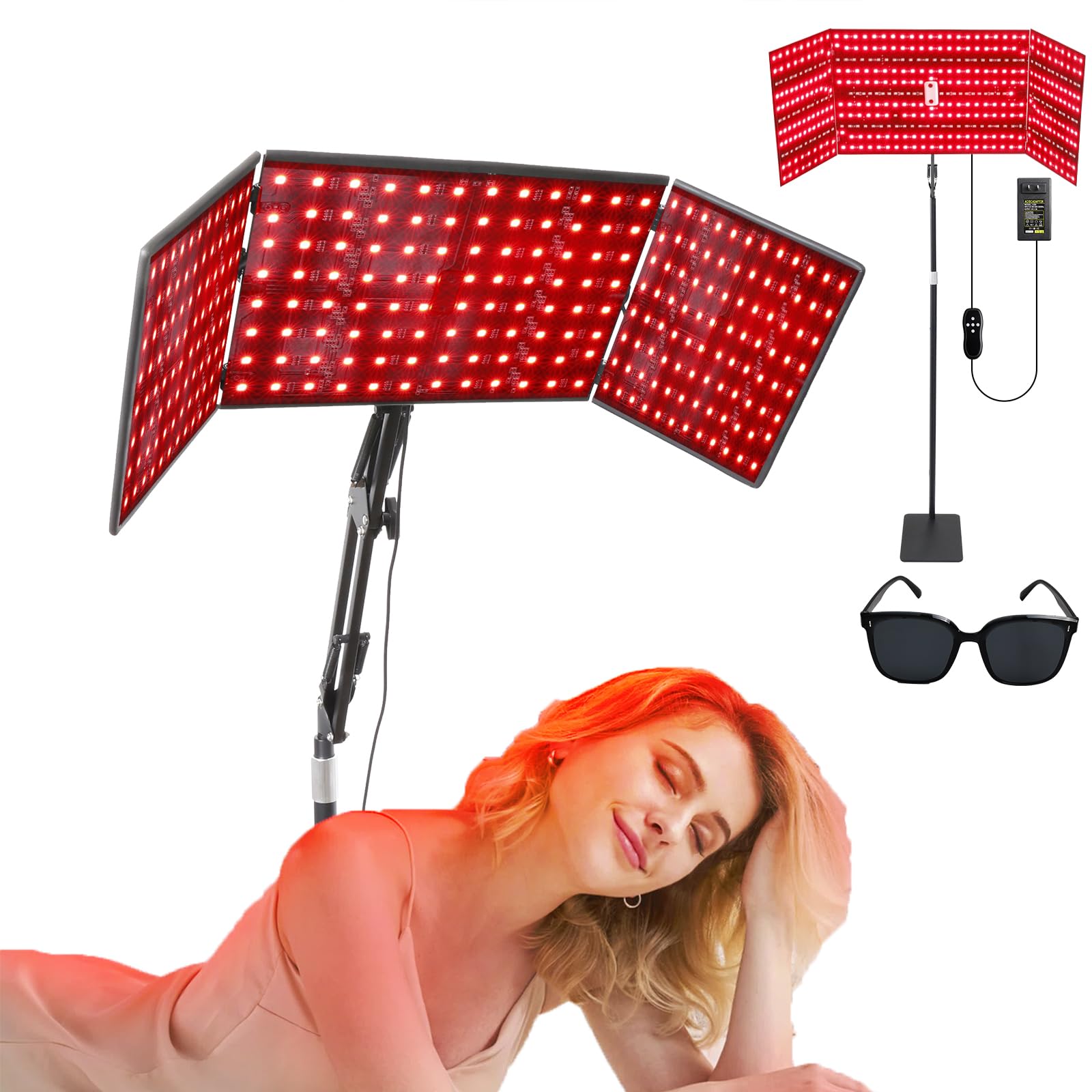 Derlights foldable red light panel showing compact storage and portability