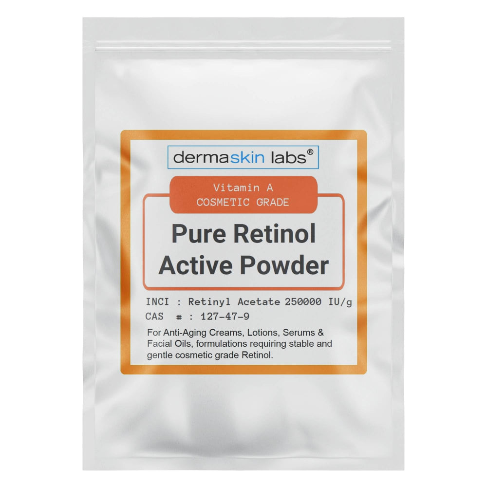 Dermaskin Labs Vitamin A Retinyl Acetate powder close-up for cosmetic use