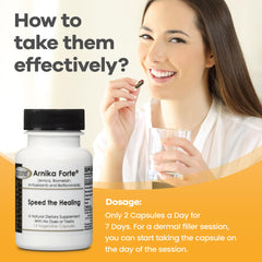 DermAvance Arnika Forte capsules close-up emphasizes compact dosing for recovery