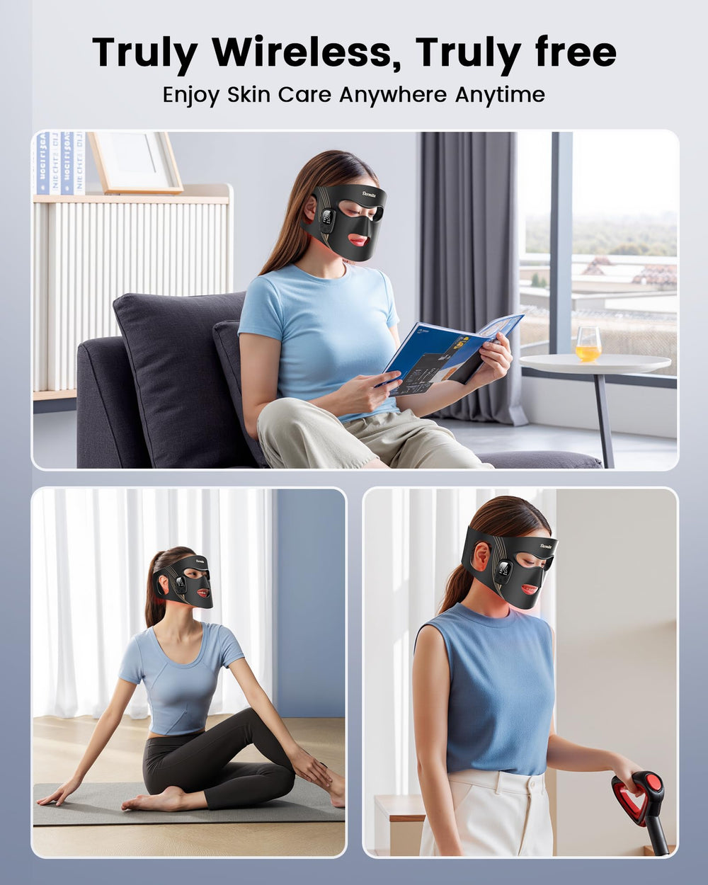 Dermita four-mode system illustrating red, blue, orange, and infrared options.