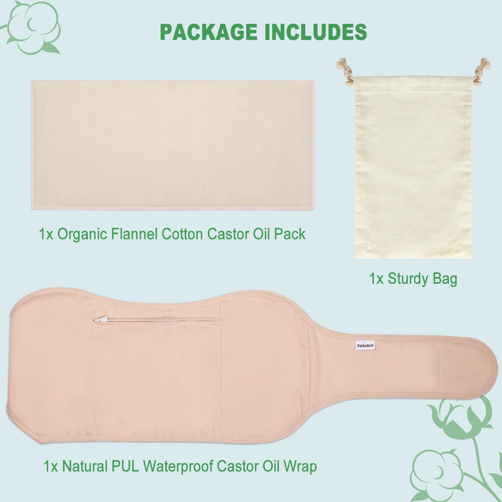 DEROWN Castor Oil Pack kit designed for convenient at-home use