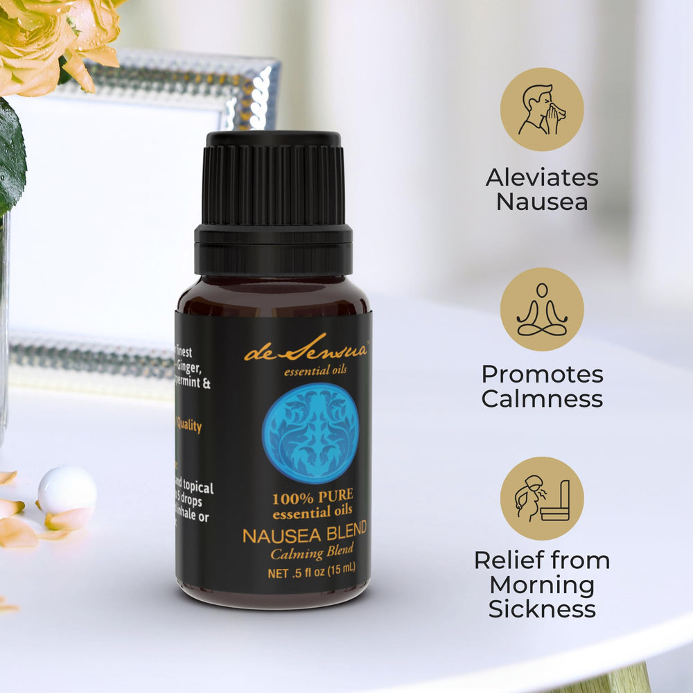 deSensua Nausea Relief Oil with pregnancy-friendly aroma blend for comfort.