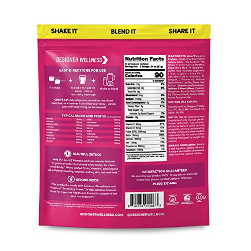 Aria vanilla protein canister on shelf highlighting easy daily nutrition