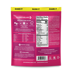 Closeup of Aria vanilla protein label with clean gluten free formulation