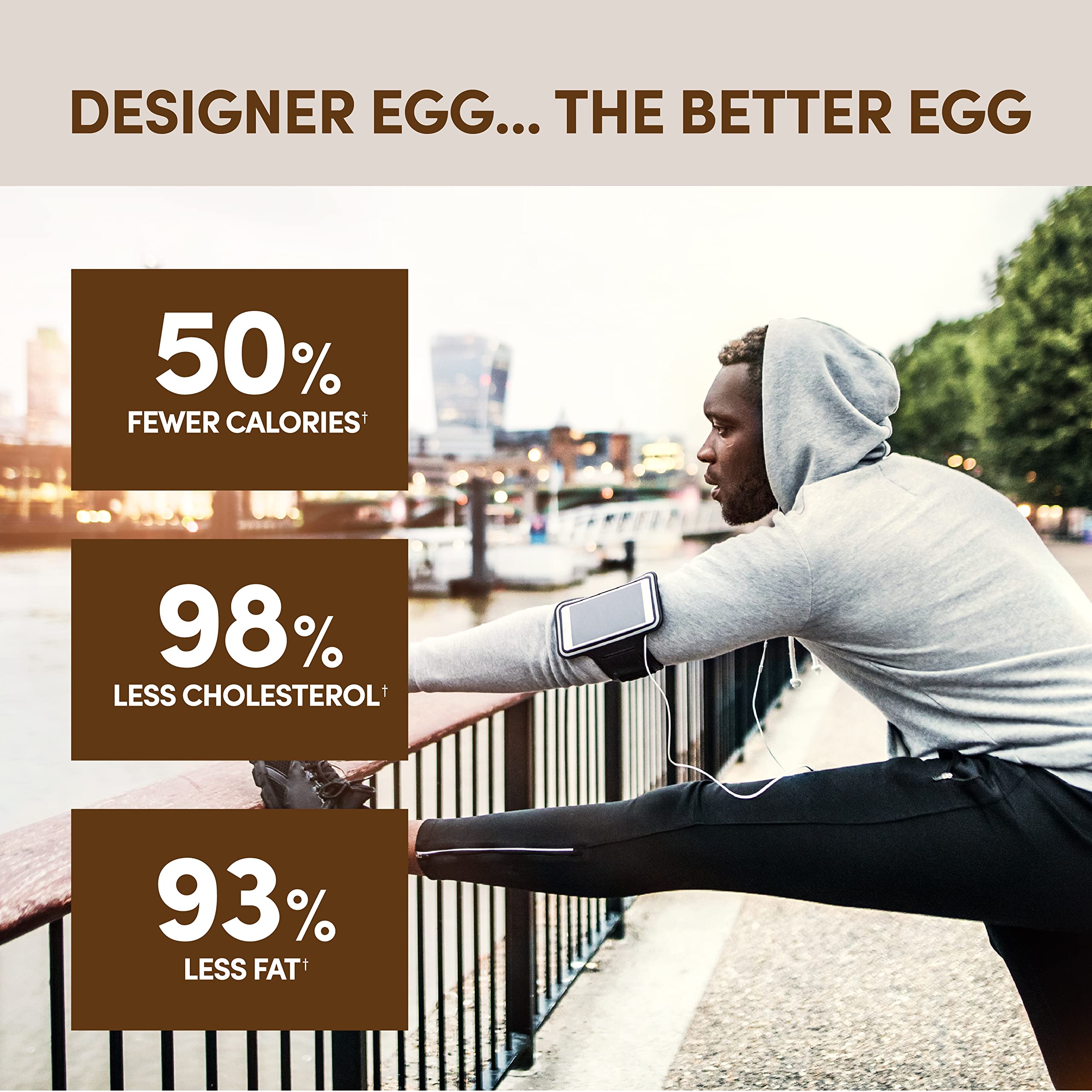 Serving bowl with Designer Egg protein powder, supports quick, healthy meals.