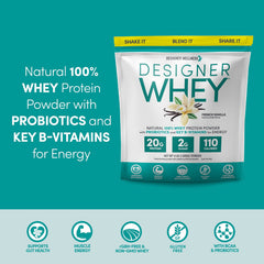 Designer Wellness Designer Whey fiber and probiotic blend ingredient close-up.