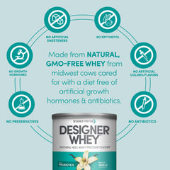 Designer Wellness Designer Whey vanilla powder French Vanilla flavor for shakes