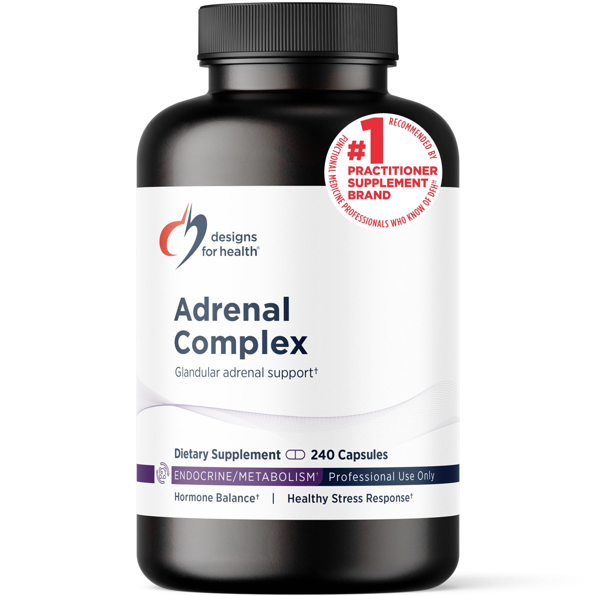 Designs for Health Adrenal Complex capsules may support adrenal function during stress.