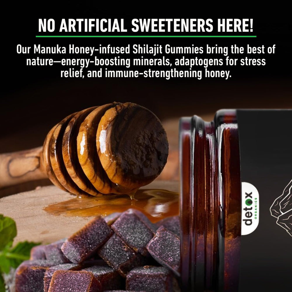 Ingredients highlight: Shilajit, Himalayan Ashwagandha and Manuka honey in gummies.