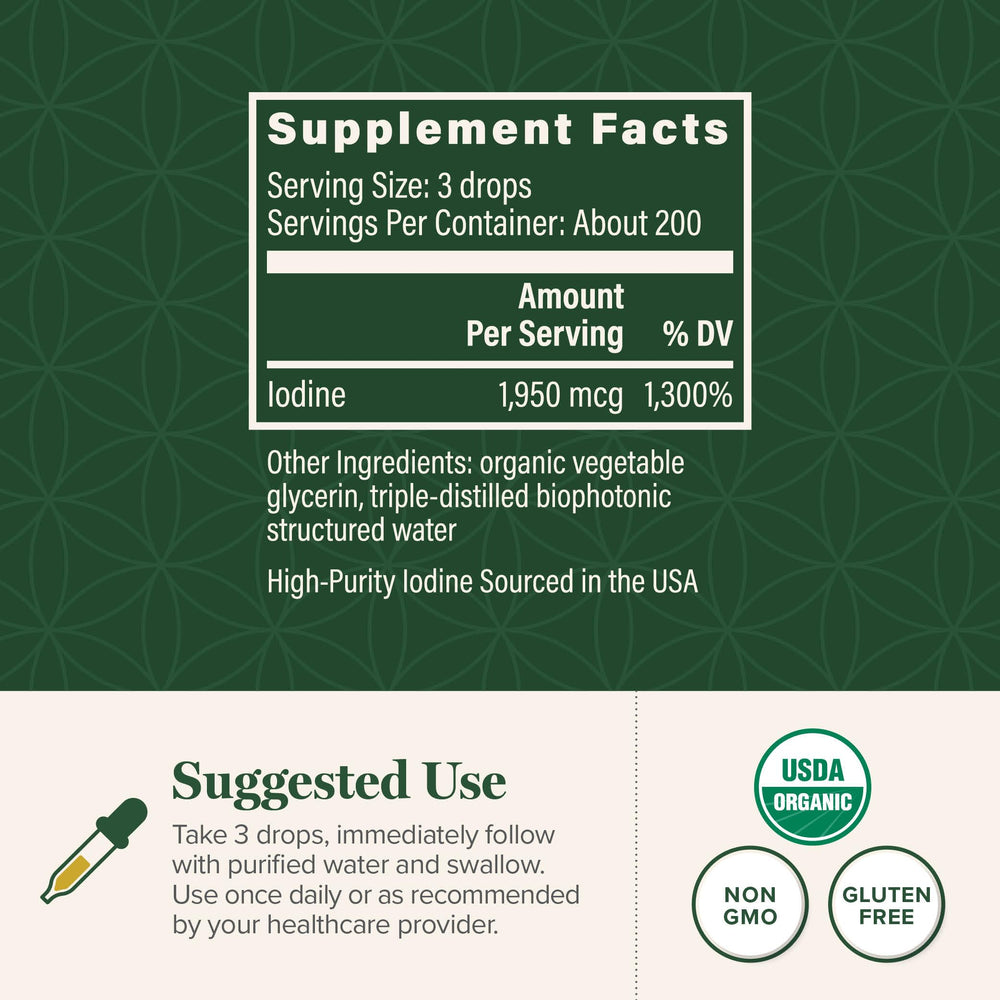 Detoxadine label close-up highlighting organic nascent iodine