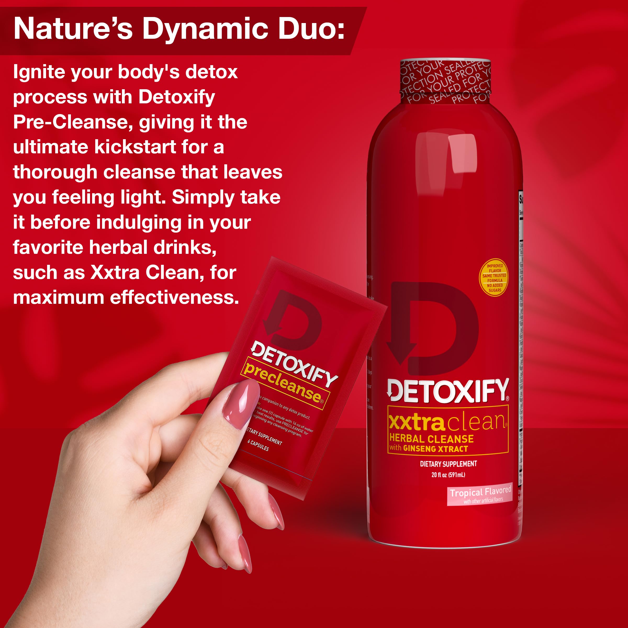 Detoxify Xxtra Clean 20oz bottle, convenient on-the-go detox option