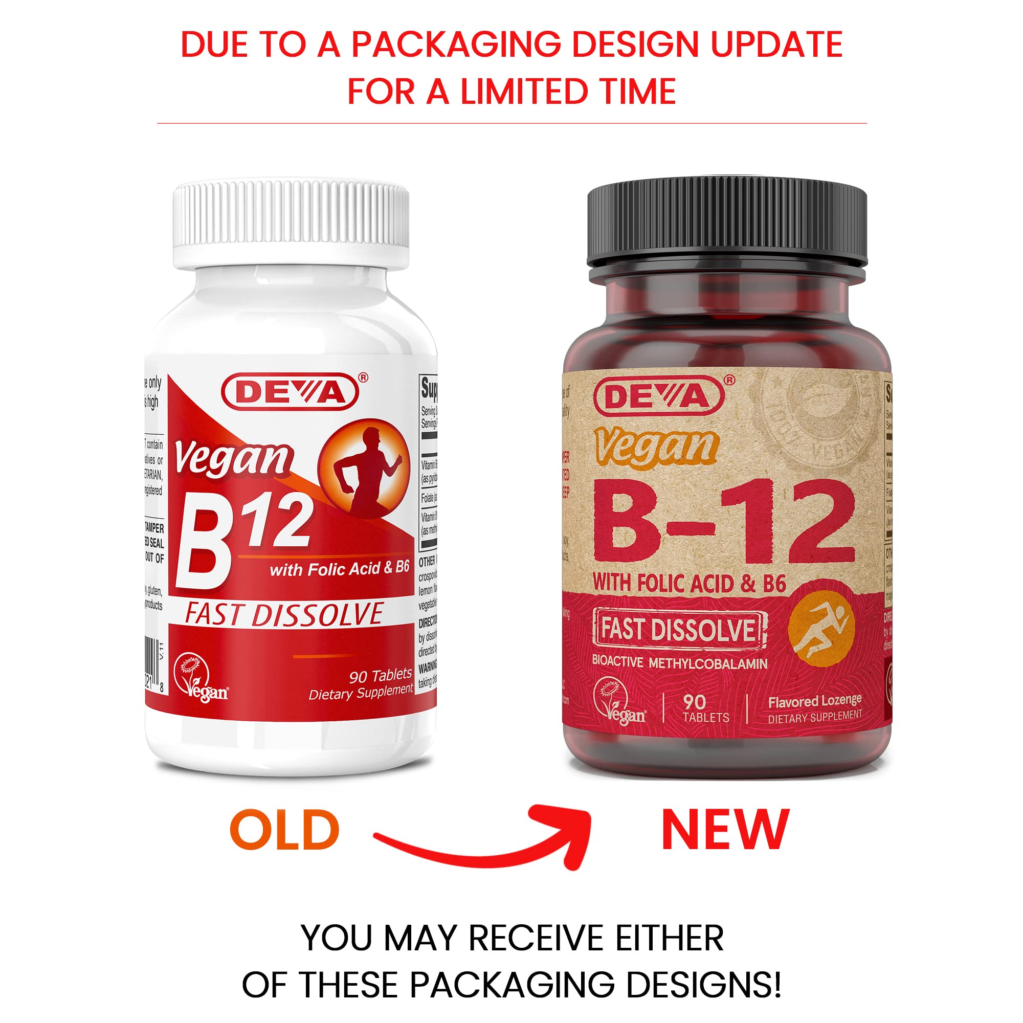 DEVA B12 lozenge on hand, quick mouth-dissolve tablet for easy supplementation.