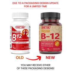 DEVA B12 lozenge on hand, quick mouth-dissolve tablet for easy supplementation.