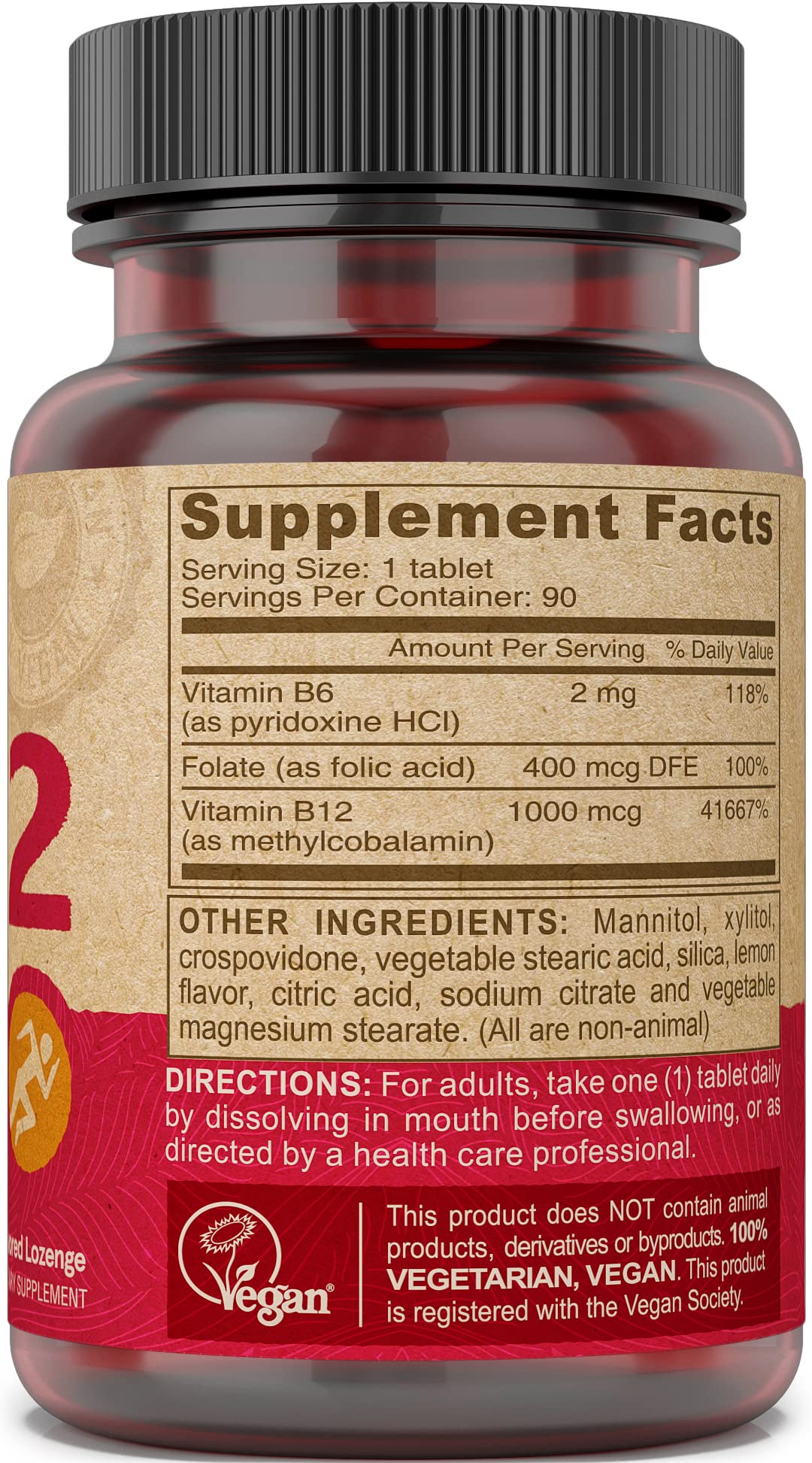 DEVA B12 lemon flavor lozenge offers refreshing taste.
