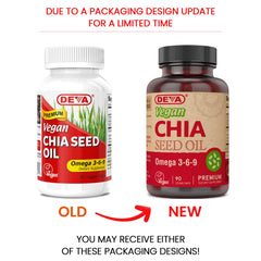 DEVA Chia Seed Oil capsules—convenient vegan omega-3 supplement for daily use.