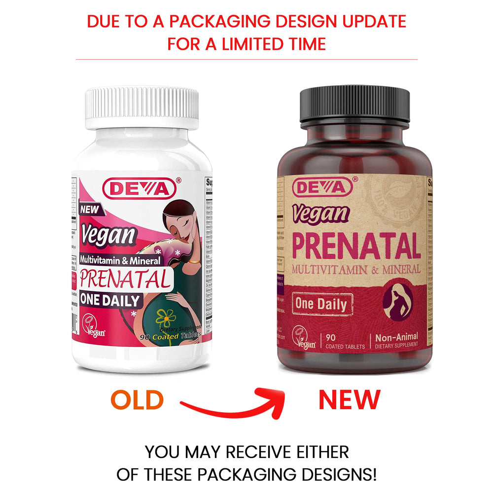 DEVA Prenatal Multivitamin box packaging showing vegan prenatal option for daily use