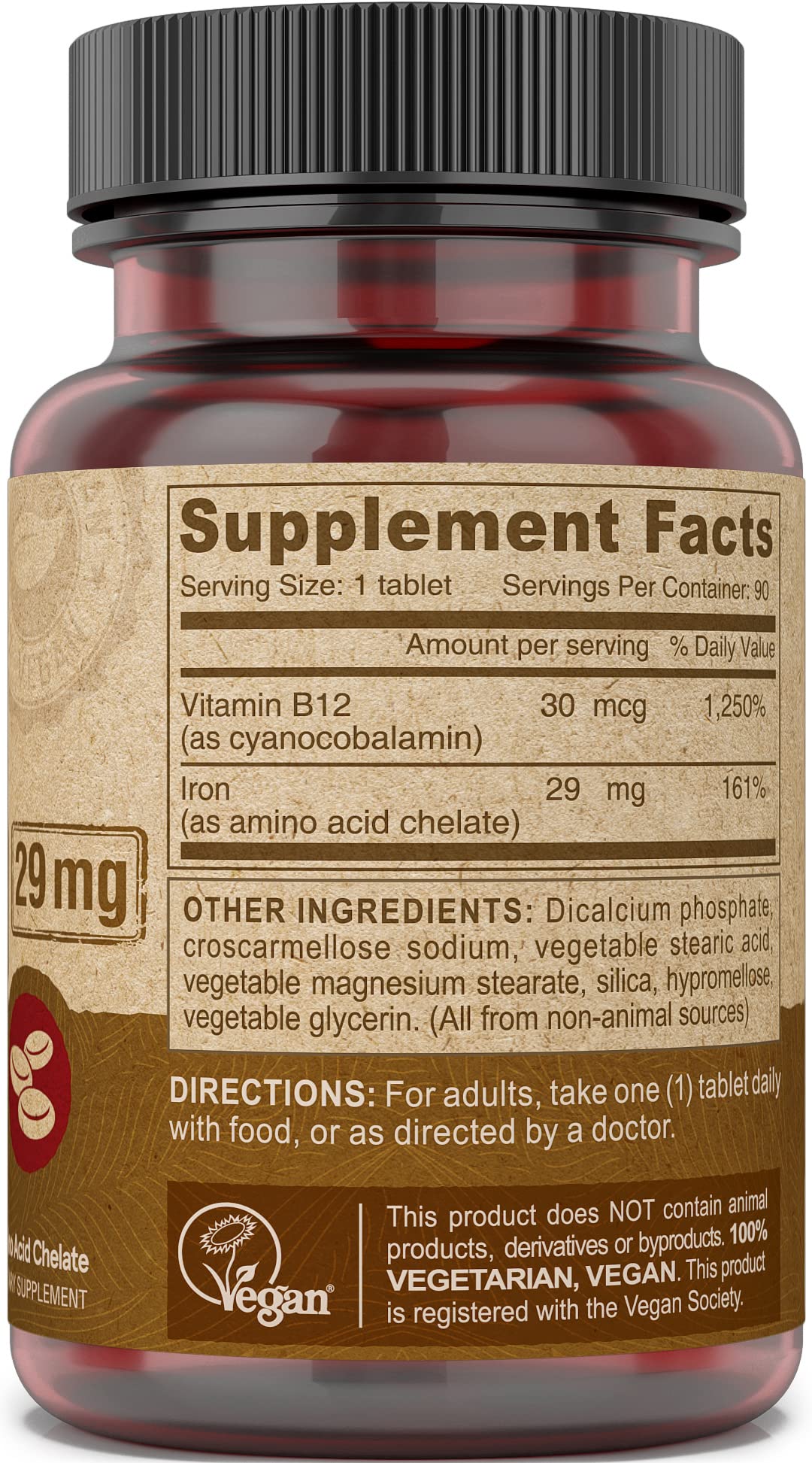 DEVA Vegan Chelated Iron bottle on desk – convenient daily supplement routine.