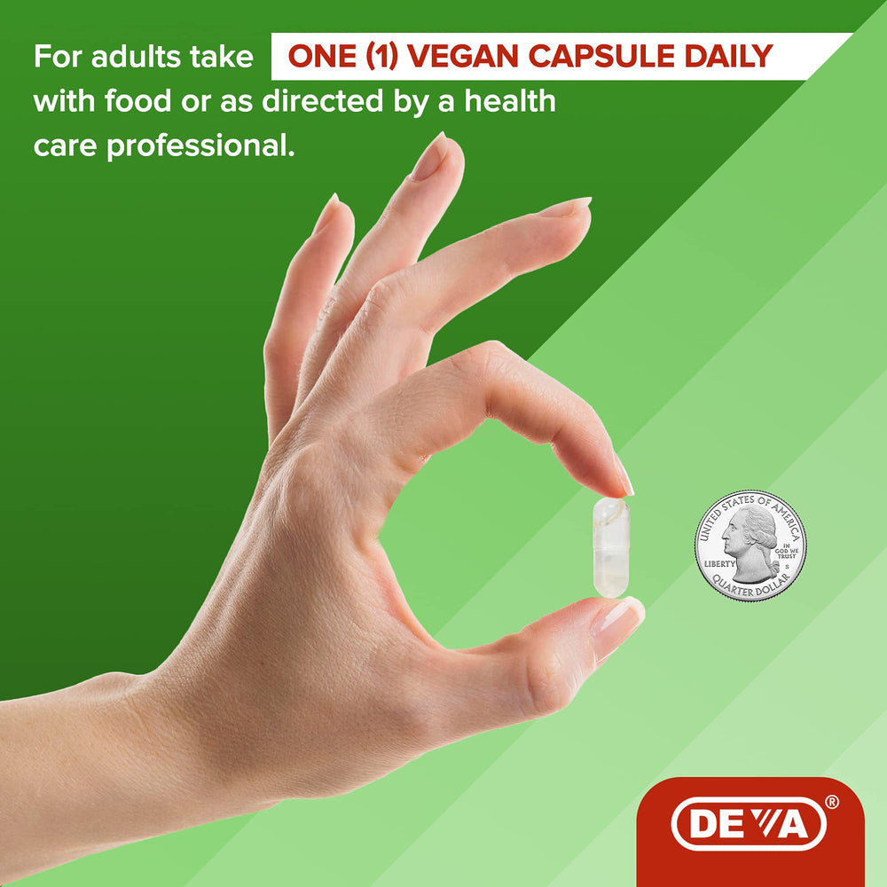 DEVA CLA packaging highlights 100% vegan purity and potency.