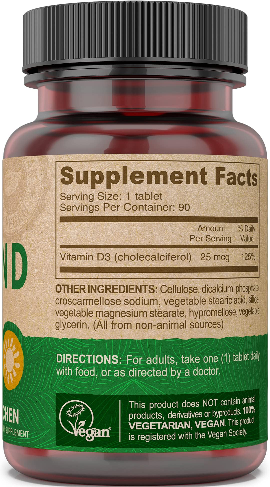 DEVA D3 ingredients image emphasizes lichen-derived cholecalciferol for vegans.