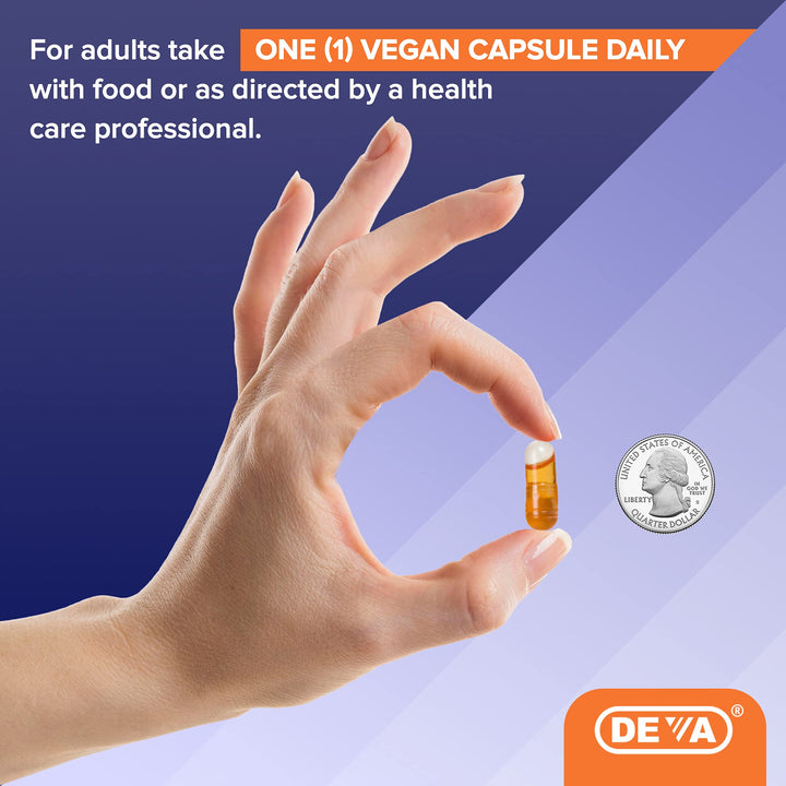 DEVA vegan gluten-free dairy-free claim on bottle supports allergen-conscious routines.