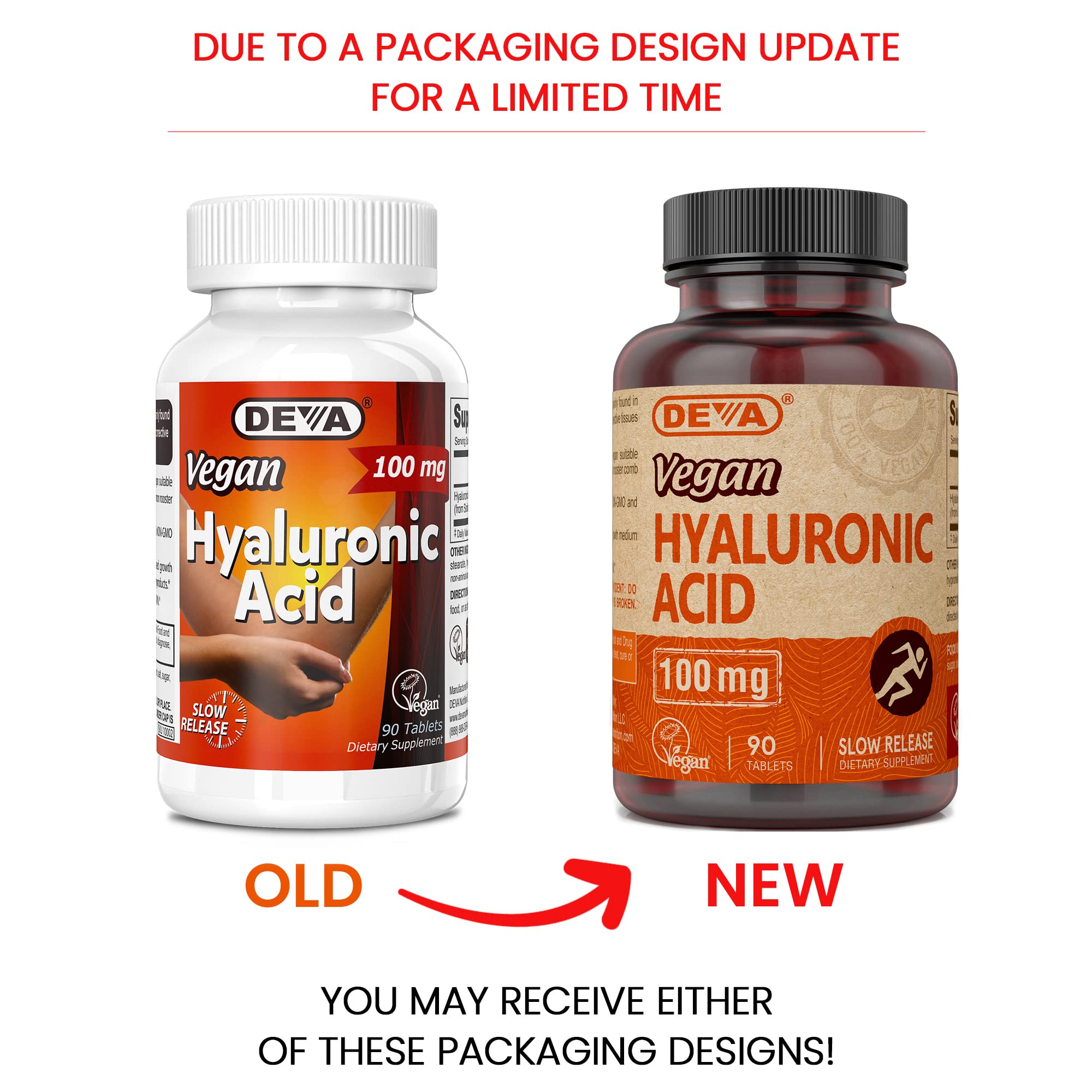 DEVA Vegan Hyaluronic Acid bottle side label highlighting vegan-friendly formula