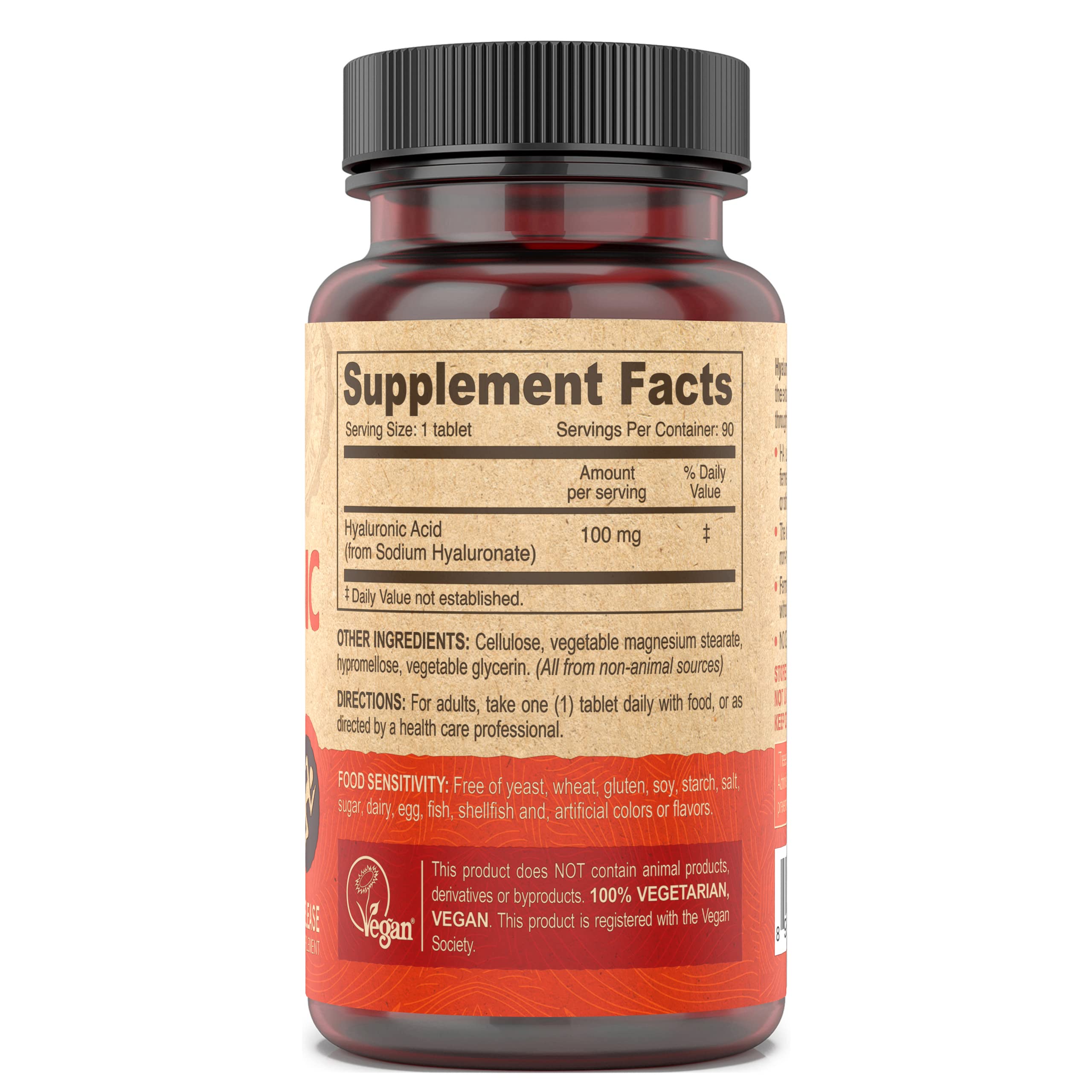 DEVA Vegan HA tablets close-up small and easy to swallow for daily hydration