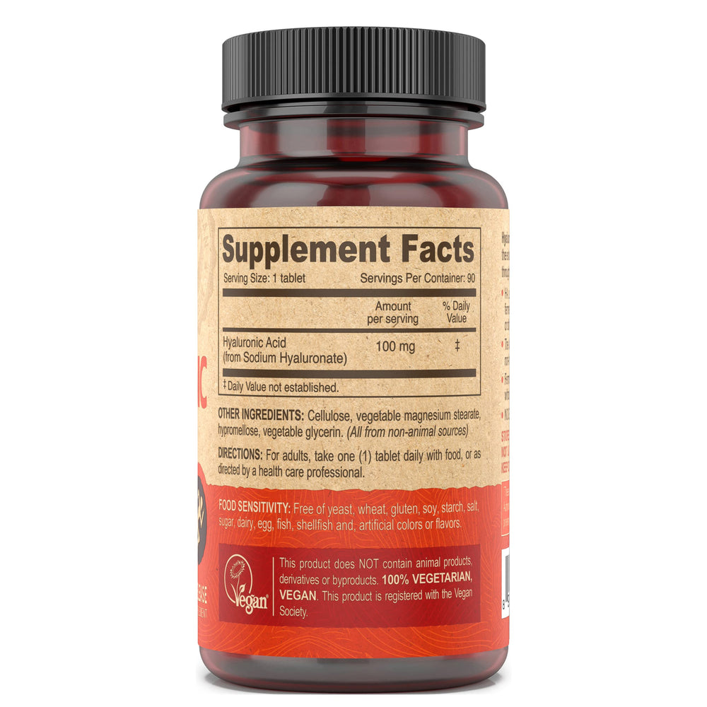 DEVA Vegan HA tablets close-up small and easy to swallow for daily hydration