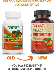 DEVA vegan multivitamin bottle front view for easy daily use